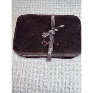 Anya Hindmarch Kiehls Flight Cosmetic Tote Root Beer Brown Velvet Travel Case